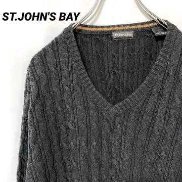 N-5819 ST.JOHN'S BAY V넥 케이블 니트 스웨터 XL