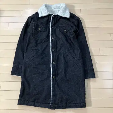 10.14 jeans 보아 안감 데님 코트 블랙 2