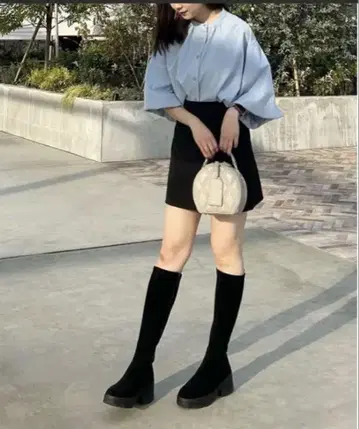 Diana 통굽 스트레치 롱 부츠