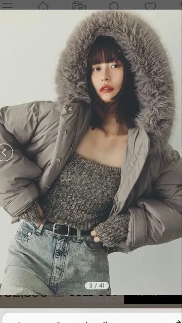 SNIDEL 스나이델 후드 퍼 숏 다운
