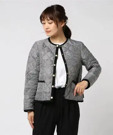 트래디셔널 웨더웨어 체크 퀼팅 자켓