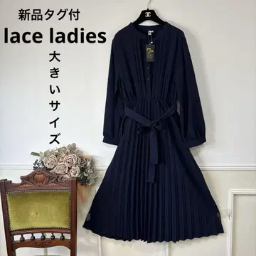 새상품 빅 사이즈 lace ladies 플리츠 원피스