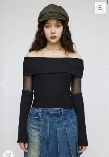 시어 도킹 오프숄더 상의