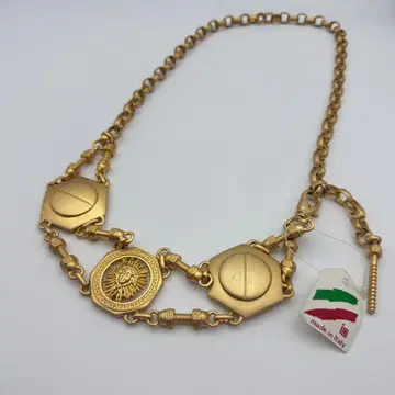 [빈티지] 이탈리아제 체인 벨트 골드 로고 태양