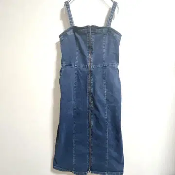 GU 데님 프론트 지퍼 원피스 파랑 XL