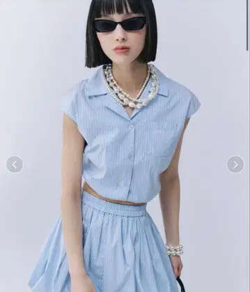 eimy istoire 비쥬 트림 셔츠 셋업