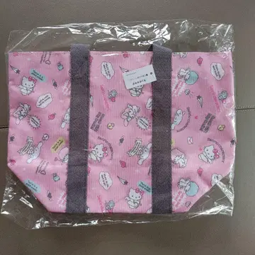 캐릭터 패턴 토트백 핑크