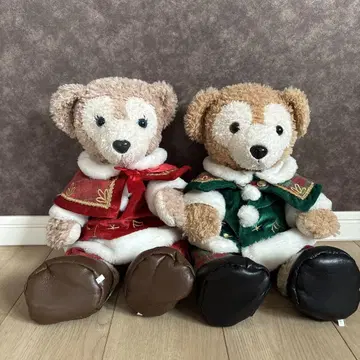 더피와 셰리메이 봉제 인형 2체 세트 크리스마스 의상 포함