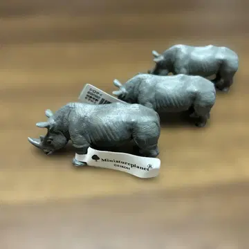 MiniaturePlanet 흰코뿔소 피규어 3개 세트