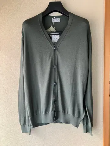JOHN SMEDLEY 코튼 V넥 니트 가디건 그린 M