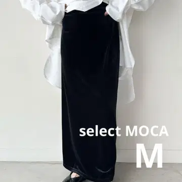 select MOCA 벨로아 타이트 롱 스커트 블랙 M
