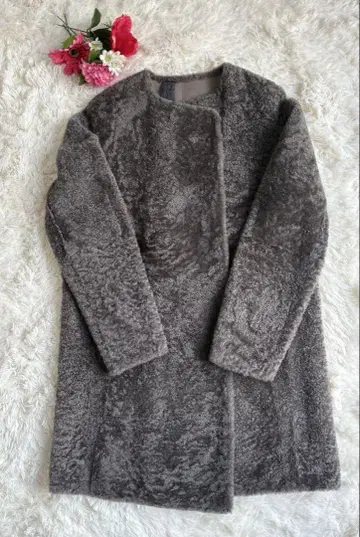 고급 이탈리아제 무스탕 브루넬로쿠치넬리 램 가죽 코트 자켓