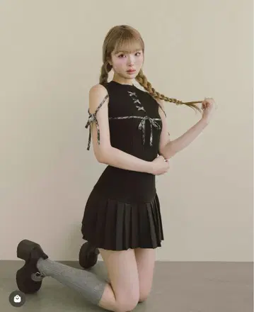 Darich 도킹 레이스업 미니 원피스
