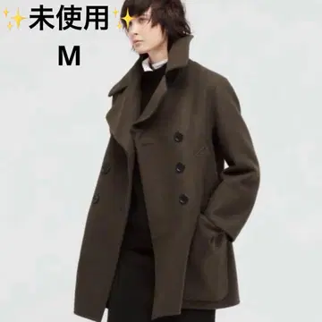 미사용 유니클로 +J 질 샌더 M 더블 페이스 피 코트 브라운