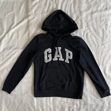 GAP 블랙 후드 부착 후드티 XXS
