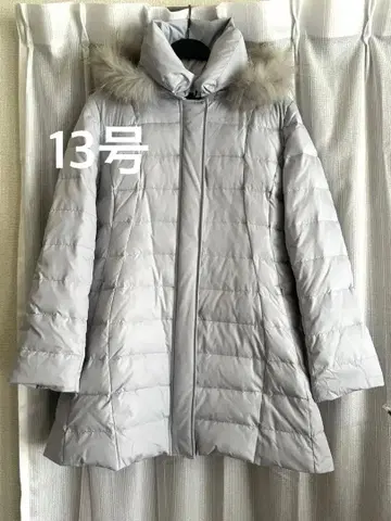 13호 볼륨 옷깃 다운 코트 스카이블루