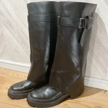자라 니하이 게이터 롱 부츠 2024 모델 41 26-26.5cm 블랙