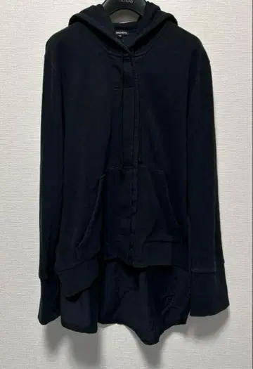 ann demeulemeester 이종 소재 후드티