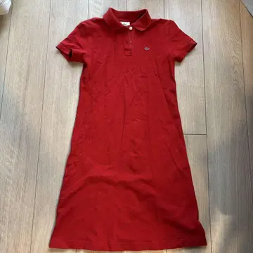 LACOSTE 레드 폴로 드레스 38