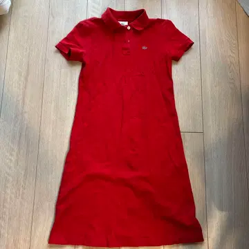 LACOSTE 레드 폴로 드레스 38
