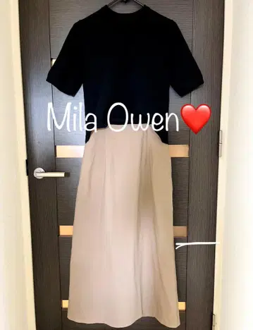 Mila Owen (밀라 오웬) 반팔 니트 도킹 원피스