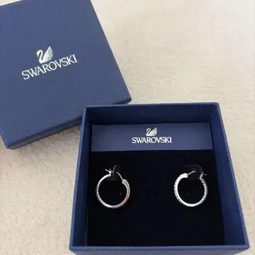 Swarovski 실버 후프 귀걸이