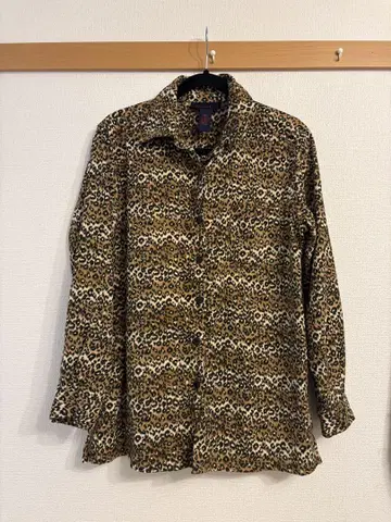 90s DENIM & CO. 레오파드 무늬 긴팔 셔츠 S