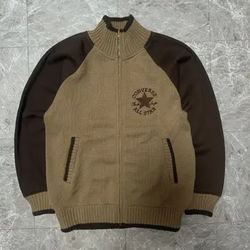 CONVERSE 집업 니트 자켓 M 브라운 계열 [ N18 ]
