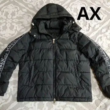 AX ARMANI EXCHANGE 후드 부착 블랙 다운 자켓