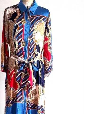 패턴 긴팔 셔츠 원피스 ZARA