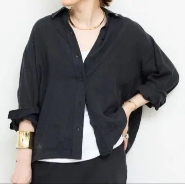 [ Deuxieme Classe ] Linen 셔츠 블랙 2024년