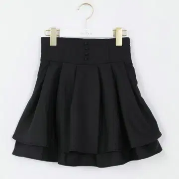 evelyn 더블 플레어 스커트 블랙