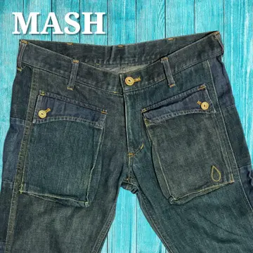 [ 레어 ] MASH 부시 팬츠 월파 데님 M 청바지 패치워크 플레어