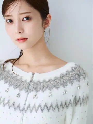 CELFORD 페어아일 지퍼 가디건