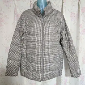 체크 무늬 울트라 라이트 다운 XL