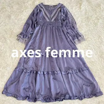 [ 새상품 ] 엑시즈팜 라인 레이스 사용 티어드 원피스