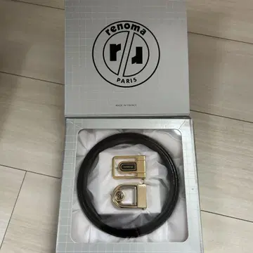 레노마 블랙 가죽 벨트 2버클