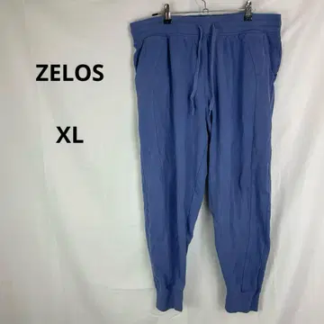 ZELOS 조거 팬츠 허리밴딩 [ XL ] 탁한 블루 심플 쾌적 면 혼방