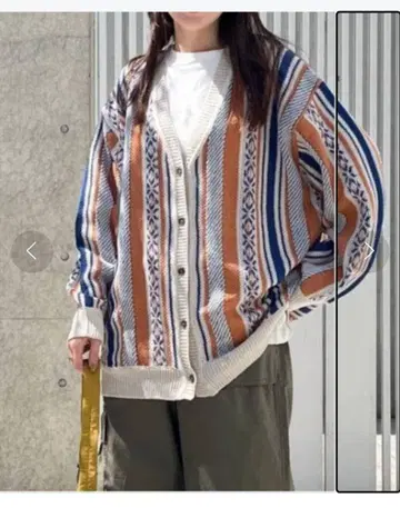 니코앤드 빈티지 라이크 모듬 패턴 가디건