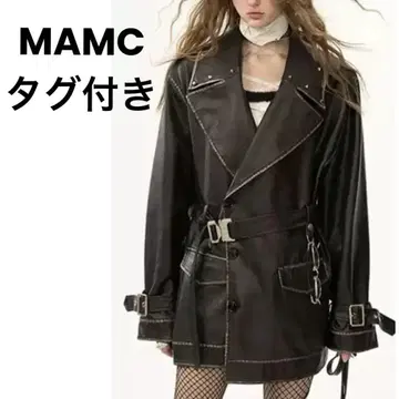 택 포함 MAMC 큐트 페이크 가죽 자켓 코트 아우터