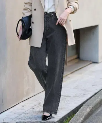 LE DENIM 스트레이트 팬츠 블랙 사이즈 36