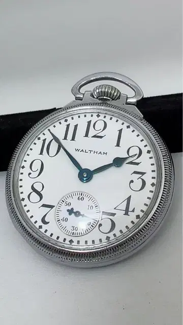 컨디션 최상 레어!!! 만철 회중시계 WALTHAM 회중시계 실버