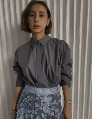 ameri 빈티지 레이스 레이어드 셔츠 드레스