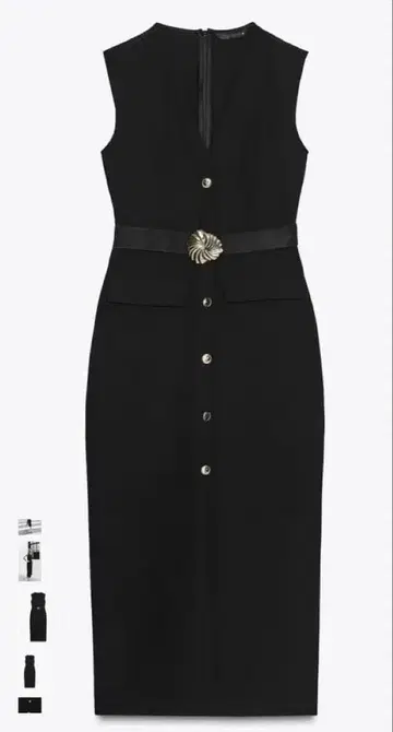 ZARA 벨트 포함 미디 기장 원피스