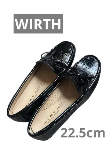 새상품 WIRTH 에나멜 블랙 로퍼 35 22.5cm