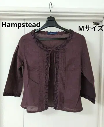 Hampstead 퍼플 반소매 블라우스 가디건