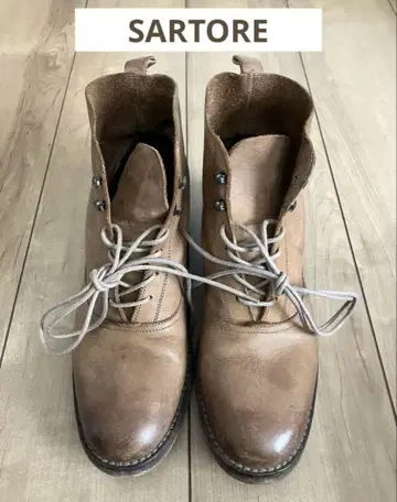 SARTORE 사토레 브라운 가죽 하이컷 부츠