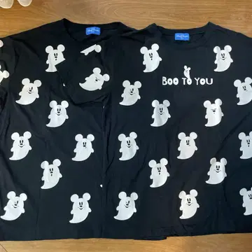 디즈니 할로윈 Boo To You 미키 유령 T셔츠 2장 세트