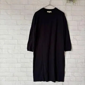 그로브 긴팔 니트 원피스 네이비 심플 롱 캐주얼 M 얇은 소재