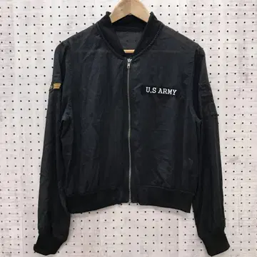 00's US ARMY 와펜 장식 리브 절개 MA-1형 시어 블루종